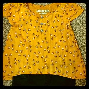 Mustard Fox Top/Dark Wash Pull Up Jeggings